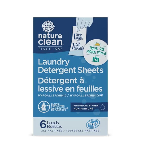 Nature Clean - Travel Size Laundry Sheets - 6 loads
