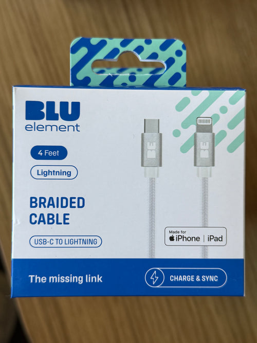Blu Element - USB C to Lightning cable - White image 0